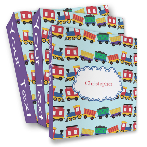 Custom Trains 3 Ring Binder - Full Wrap (Personalized)