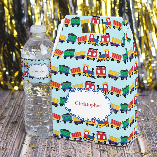 Trains Gable Favor Box - In Context