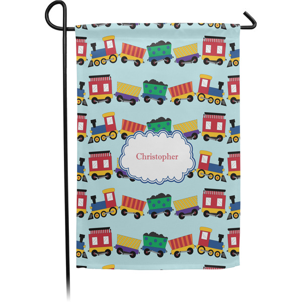 Custom Trains Small Garden Flag - Single Sided w/ Name or Text