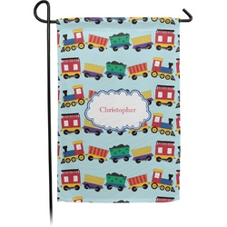 Trains Small Garden Flag - Double Sided w/ Name or Text
