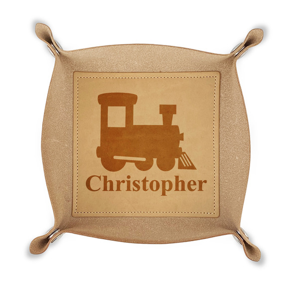 Custom Trains Genuine Leather Dice Tray (Personalized)