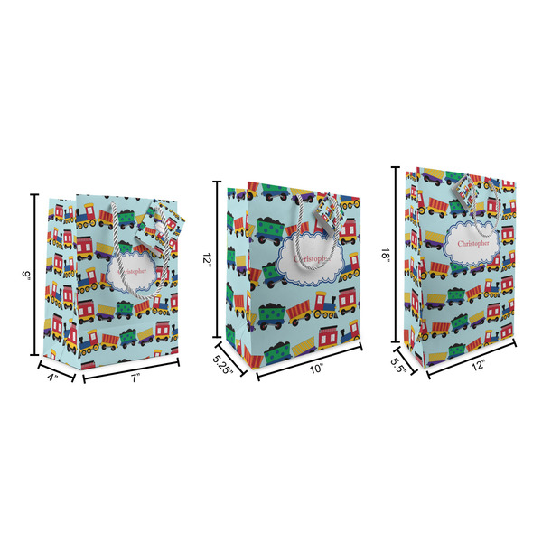 Trains Gift Bags - All Sizes - Dimensions