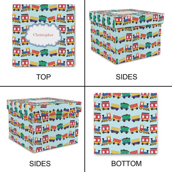 Trains Gift Boxes with Lid - Canvas Wrapped - Large - Approval