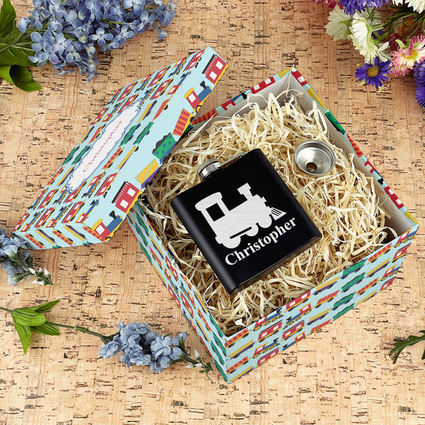 Trains Gift Boxes with Lid - Canvas Wrapped - Large - In Context