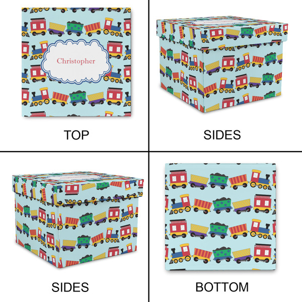 Trains Gift Boxes with Lid - Canvas Wrapped - Small - Approval