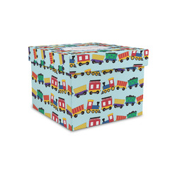 Trains Gift Box with Lid - Canvas Wrapped - Small (Personalized)