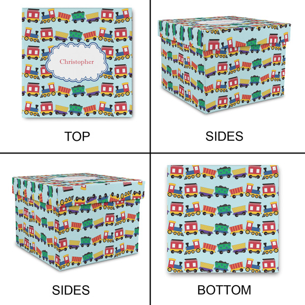 Trains Gift Boxes with Lid - Canvas Wrapped - X-Large - Approval