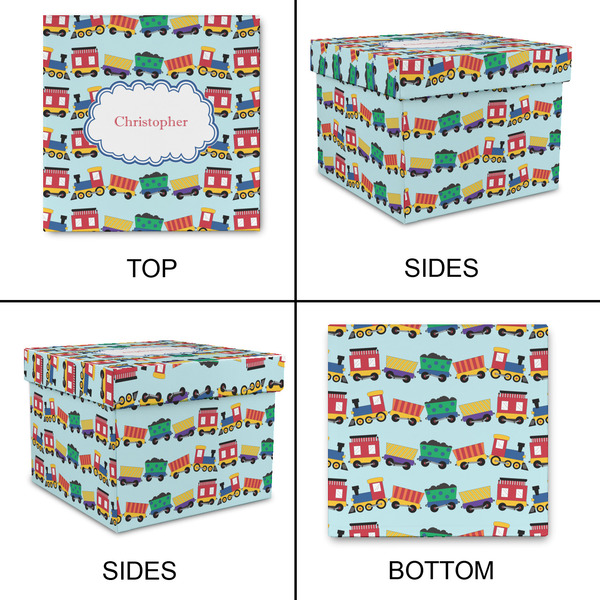 Trains Gift Boxes with Lid - Canvas Wrapped - XX-Large - Approval