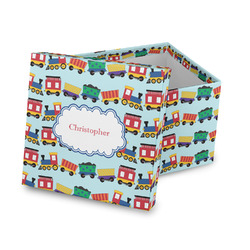 Trains Gift Box with Lid - Canvas Wrapped (Personalized)