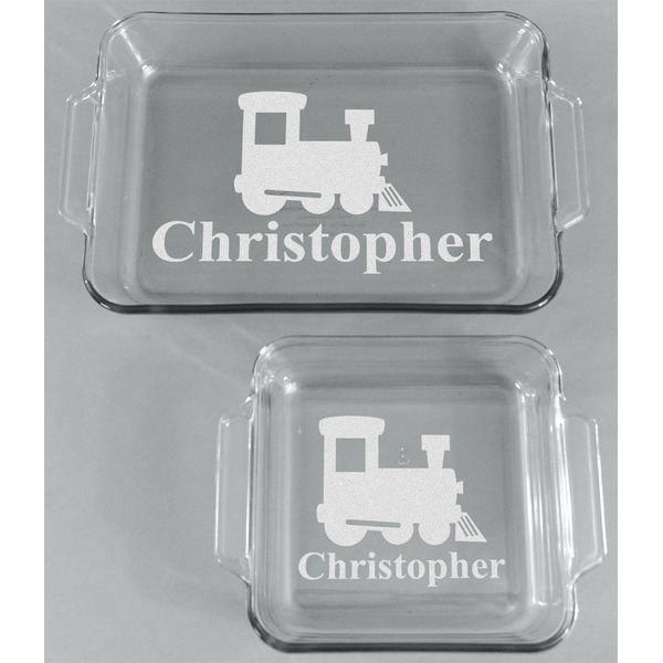 Trains Glass Baking Dish Set - FRONT