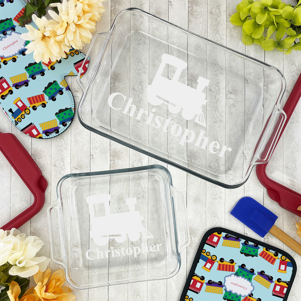 Trains Glass Baking Dish Set - LIFESTYLE