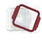Trains Glass Cake Dish - FRONT w/lid  (8x8)