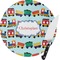 Trains Round Glass Cutting Board (Personalized)