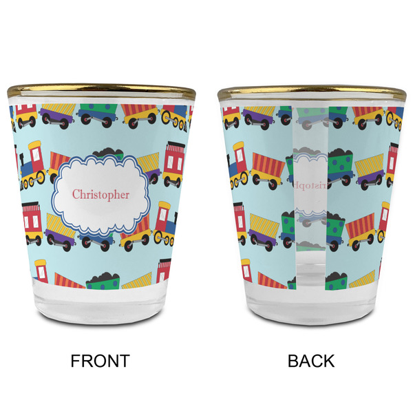 Trains Glass Shot Glass - with gold rim - APPROVAL