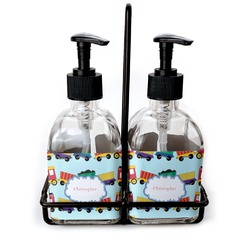 Trains Glass Soap & Lotion Bottle Set (Personalized)