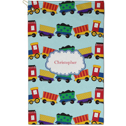 Trains Golf Towel - Poly-Cotton Blend - Small w/ Name or Text