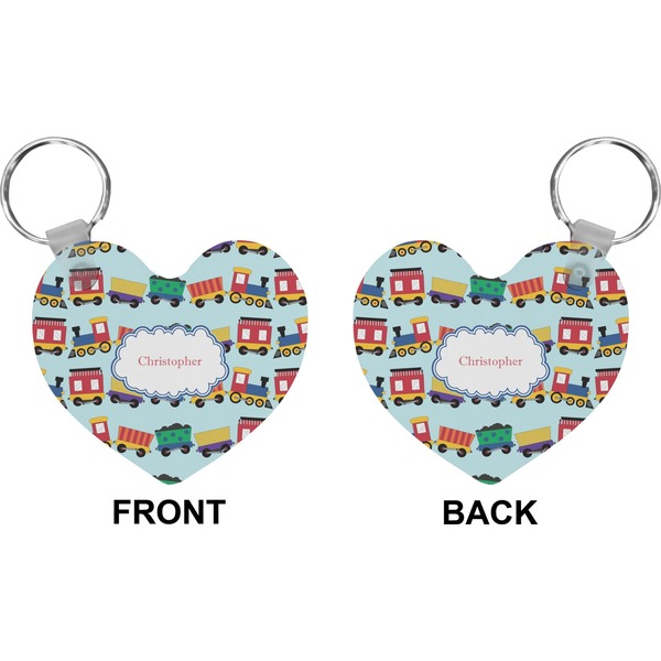 Trains Heart Keychain (Front + Back)