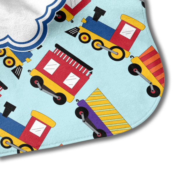 Trains Hooded Baby Towel- Detail Corner