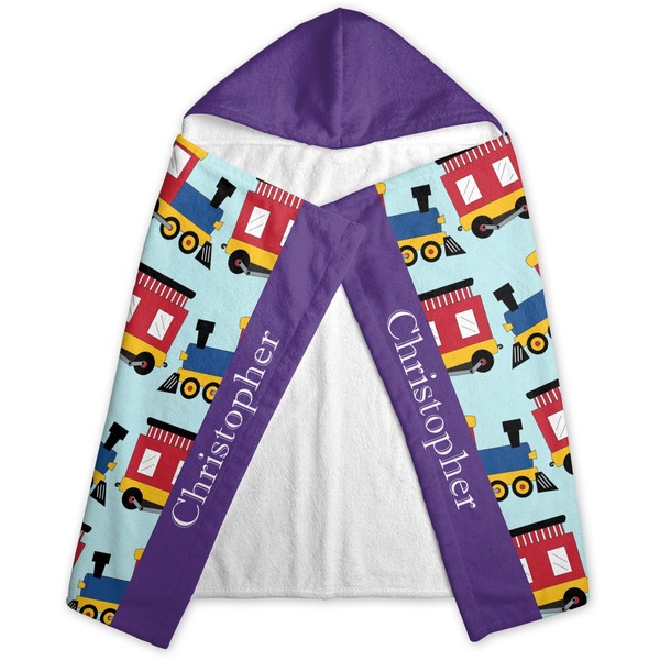 Trains Hooded Towel - Folded