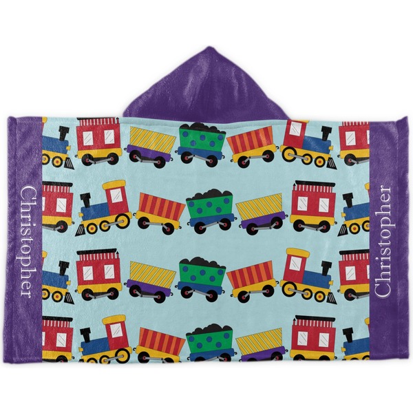 Custom Trains Kids Hooded Towel (Personalized)