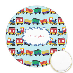 Trains Printed Cookie Topper - Round (Personalized)