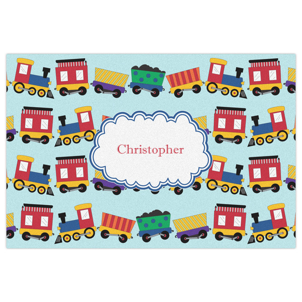 Trains Indoor / Outdoor Rug - 4'x6' - Front Flat