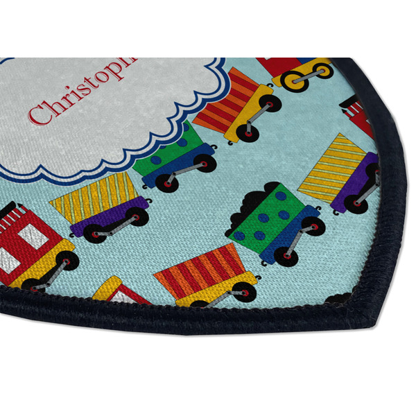 Trains Iron on Shield 3 Detail