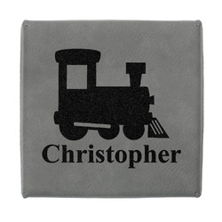 Trains Jewelry Gift Box - Engraved Leather Lid (Personalized)