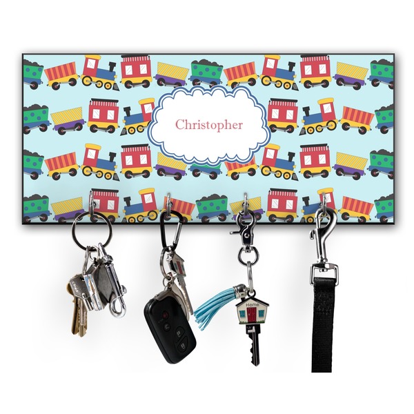 Custom Trains Key Hanger w/ 4 Hooks w/ Name or Text