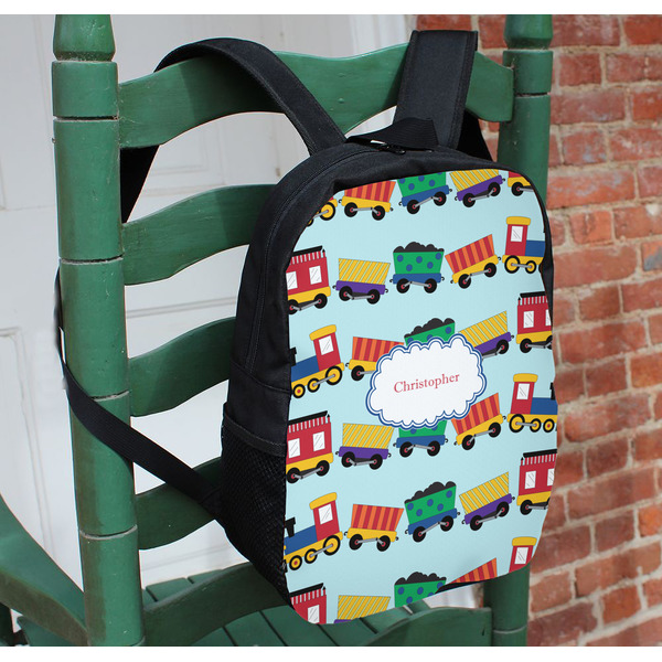 Trains Kids Backpack - In Context