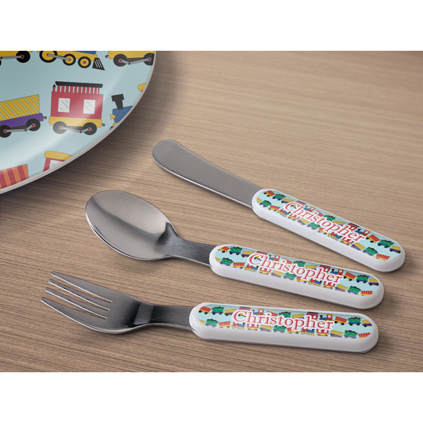 Trains Kids Flatware w/ Plate