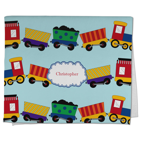 Custom Trains Kitchen Towel - Poly Cotton w/ Name or Text