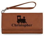 Trains Ladies Leatherette Wallet - Laser Engraved - Rawhide (Personalized)