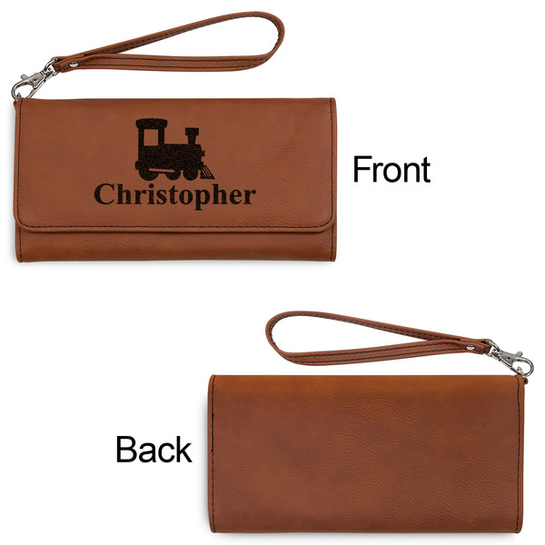 Trains Ladies Wallets - Faux Leather - Rawhide - Front & Back View