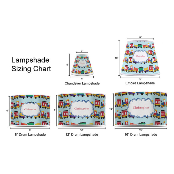 Trains Lampshade Sizing Chart