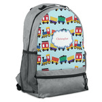 Trains Backpack - Grey (Personalized)