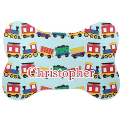 Trains Bone Shaped Dog Food Mat (Large) (Personalized)