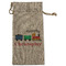 Trains Large Burlap Gift Bags - Front