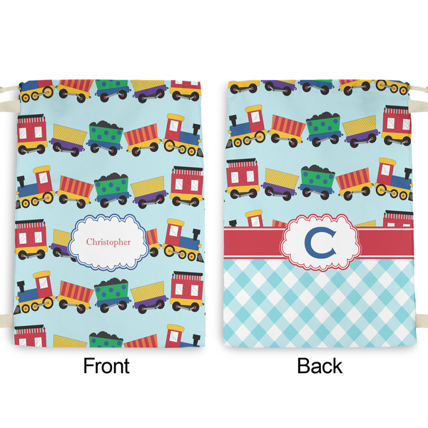Trains Large Laundry Bag - Front & Back View
