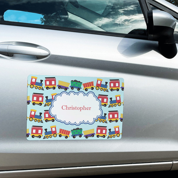 Trains Large Rectangle Car Magnets- In Context