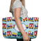 Trains Large Rope Tote Bag - In Context View