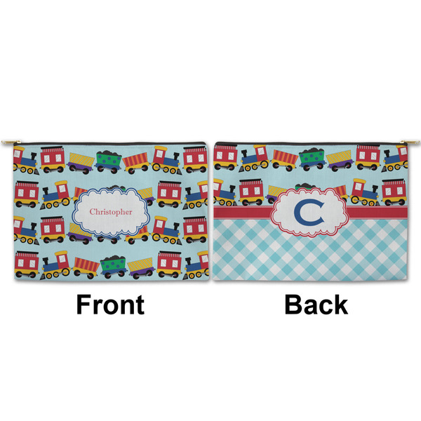 Trains Large Zipper Pouch Approval (Front and Back)