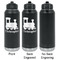 Trains Laser Engraved Water Bottles - 2 Styles - Front & Back View