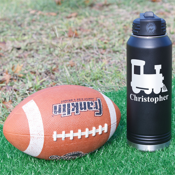 Trains Laser Engraved Water Bottles - In Context