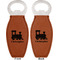 Trains Leather Bar Bottle Opener - Front and Back