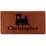 Trains Leatherette Checkbook Holder (Personalized)