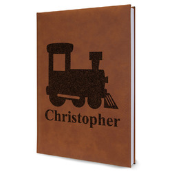 Trains Leather Sketchbook - Large - Double Sided (Personalized)