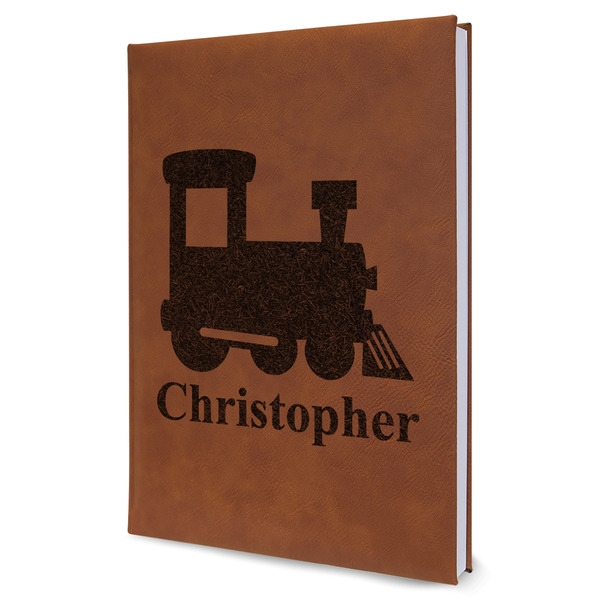 Custom Trains Leather Sketchbook - Large - Double Sided (Personalized)