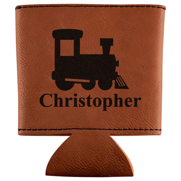Custom Trains Leatherette Can Sleeve (Personalized)