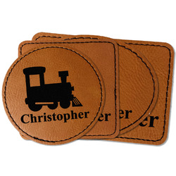 Trains Faux Leather Iron On Patch (Personalized)
